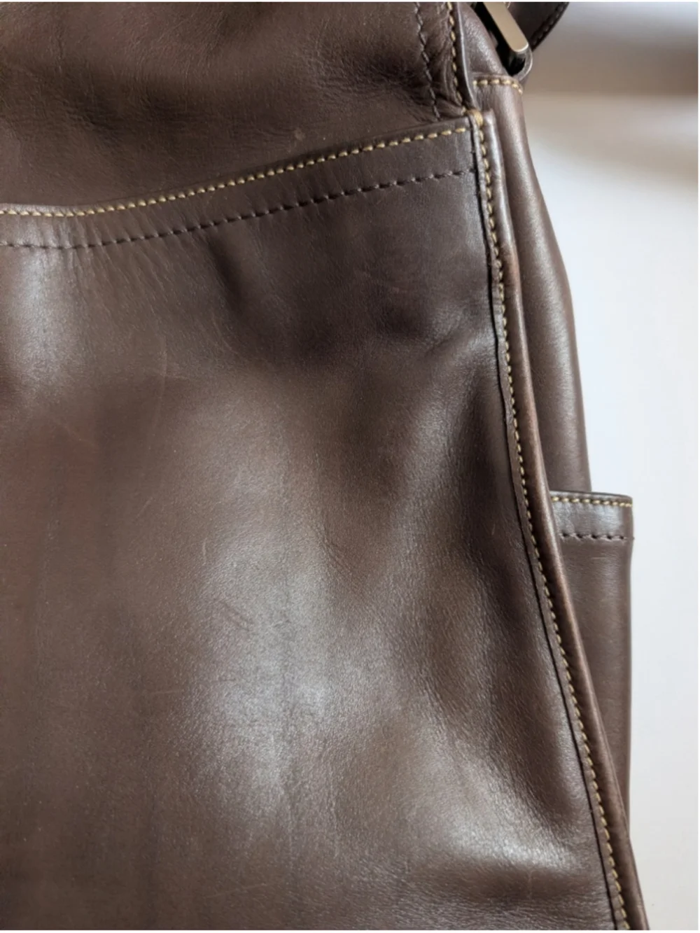 Vintage COACH 05A02 Brown Leather Messenger Bag Crossbody Transatlantic Map Bag